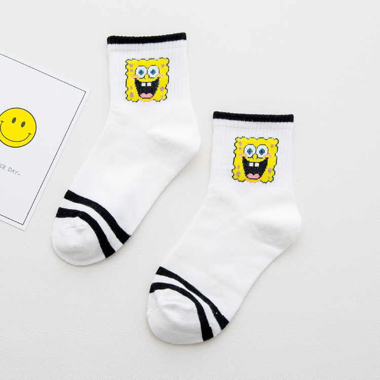 In Tube Socks SpongeBob Girl Fashion Wind Socks Cotton Socks Wholesale Brand Fashion College